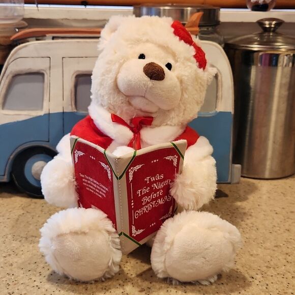 Sound N Light Animatronics Twas The Night Before Christmas Talking Bear Plush